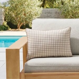 My Texas House Tan Gingham 14" x 20" Outdoor Pillow - Walmart